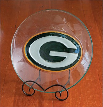 Green Bay Packers Glass Bird Bath